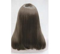 Hermoso Peluca con flequillo, pelo liso de longitud media, cubierta completa for mujer(Metallic)