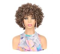 Hermoso Peluca corta de pelo rizado for mujer adecuada for diversas ocasiones(Bruin)
