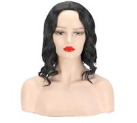 Hermoso Peluca de pelo corto y rizado for mujer con peluca cabeza completa ondulada en agua