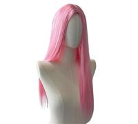 Hermoso Peluca de pelo liso longitud media for mujer, adecuada for uso diario y fiesta(Pink)