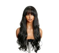 Hermoso Peluca media del cabello humano de la onda cuerpo parte con densidad las pelucas cordón 210 mujeres negras 3x1 flequillo(18inches)
