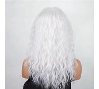 Hermoso Peluca ondulada de agua longitud media for mujeres con flequillo perezoso y cabello rizado, vida diaria personalizada(D)