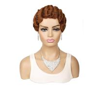 Hermoso Peluca ondulada vintage for mujer, moderna y cómoda(Bruin)