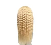 Hermoso Peluca rizada del cabello humano 220% densidad rubia onda de agua 13x6 peluca frontal encaje HD for mujeres(18inches)