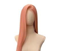 Hermoso Peluca rosa Lolita 13x4 con malla frontal pelucas de encaje sintético cálido for fiesta Cosplay uso diario fibras alta temperatura