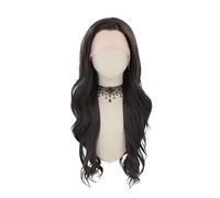 Hermoso Peluca sintética larga, pelucas delanteras de encaje ondulado Natural for mujer, fiesta, Cosplay, resistente al calor, uso diario(24inches)