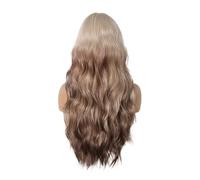 Hermoso Peluca sintética rubia marrón con flequillo Pelucas rizadas largas resistentes al calor Rubio degradado for fiesta diaria