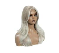 Hermoso Pelucas delanteras de encaje sintético 14 pulgadas, peluca rubia ombre con flequillo recto for mujer