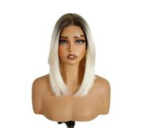 Hermoso Pelucas delanteras de encaje sintético for mujer, 12 pulgadas, Cosplay, Bob corto, prearrancadas