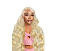 Hermoso Pelucas frontales del cordón rubio de la onda cuerpo cabello humano for las mujeres negras densidad 250 con el pelo bebé(26inches)