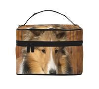Hermoso Perro de Raza Sheltie, Bolsa de Maquillaje Bolsa de cosméticos Bolsa de Aseo de Viaje portátil Estuche para lápices