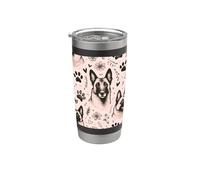Hermoso perro malinois belga con patrón de perros malinois Vaso térmico de acero inoxidable de doble pared