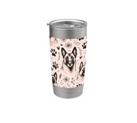 Hermoso perro malinois belga con patrón de perros malinois Vaso térmico de acero inoxidable de doble pared