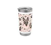 Hermoso perro malinois belga con patrón de perros malinois Vaso térmico de acero inoxidable de doble pared