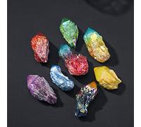 Hermoso Racimo De Piña De Cristal Galvanizado Colorido, Minerales Crudos, Racimo De Cuarzo Aura, Espécimen, Decoración De Acuario,Color Aleatorio,150-200g