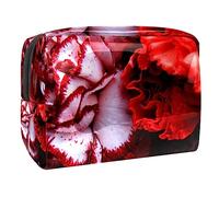 Hermoso Ramo de Claveles Bolsa Colgante para cosméticos Estuche de Maquillaje de Viaje para Mujer