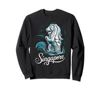 Hermoso Recuerdo de Viaje de Singapur Asia Merlion Lion Sudadera