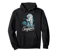 Hermoso Recuerdo de Viaje de Singapur Asia Merlion Lion Sudadera con Capucha