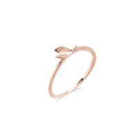 Hermoso regalo para mujer, anillo de compromiso de oro rosa, elegante corazón redondo y diamante, bonito regalo para mujer, L 1/2, Oro rosa de 18 quilates, Diamante