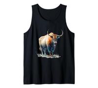 Hermoso Retrato de Buey Acuarela Camiseta sin Mangas