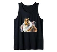 Hermoso Retrato de Perro Pastor de Shetland en Acuarela Camiseta sin Mangas