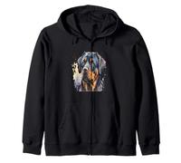 Hermoso Retrato de Rottweiler Acuarela Sudadera con Capucha