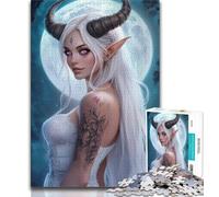 Hermoso Rompecabezas de 1000 Piezas de Tiefling Femenino para Adultos y Adolescentes, Juguete adictivo para estimular la Inteligencia y la decoración del hogar (50x75cm)