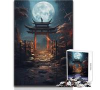 Hermoso Rompecabezas de 1000 Piezas para Adultos de Torri Gate Moon, Juego de Aprendizaje de Pensamiento estratégico, Regalo Ideal y significativo para Cualquier Evento, tamaño 38x26cm