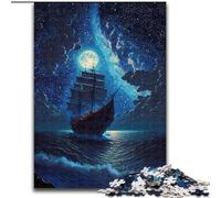 Hermoso Rompecabezas de Barco Pirata de 1000 Piezas para Adultos y Adolescentes Un Juego desafiante y Divertido para Toda la Familia Cada Pieza es única (26x38cm)