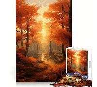 Hermoso Rompecabezas de Bosque otoñal de 1000 Piezas para adolescentesPiensa Que tu Tiempo de Entrenamiento está Bien empleadoBordes definidosRegalo Festivo (38x52cm)