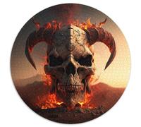 Hermoso Rompecabezas de Calavera de 1000 Piezas para Adultos, Rompecabezas Redondos de 1000 Piezas para Adultos, Regalo de desafío Mental, Actividad educativa para Adolescentes, 67,5 x 67,5 cm