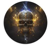 Hermoso Rompecabezas de Calavera de 1000 Piezas, Redondo de cartón, Juego Interactivo Familiar, Regalo de desafío Mental, 1000 Piezas (67,5x67,5cm)