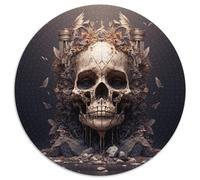 Hermoso Rompecabezas de Calavera de 1000 Piezas, Rompecabezas Redondo de 1000 Piezas para Adultos, decoración del hogar, cumpleaños, festividades y Regalos, 67,5 x 67,5 cm