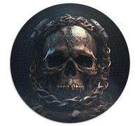 Hermoso Rompecabezas de Calavera para Adultos, 1000 Piezas, Rompecabezas Redondo de 1000 Piezas, Juego Interactivo Familiar, Apto para Mayores de 14 años, 67,5 x 67,5 cm