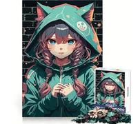 Hermoso Rompecabezas de Chica Adolescente de Anime, 1000 Piezas, para ejercitar la Memoria y relajar el Cerebro, Regalo significativo con Cierre Seguro (38x26cm)