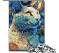 Hermoso Rompecabezas de Gato para Adultos, 1000 Piezas, para Mayores de 14 años, decoración del hogar, Juegos Familiares, cumpleaños (26x38cm)