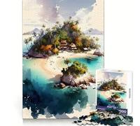 Hermoso Rompecabezas de Isla de 1000 Piezas para Adultos Fomenta la concentración, desarrolla la Habilidad y aprovecha Bien el Tiempo Se Encaja Perfectamente ¡Sorpresa navideña! (38x52cm)
