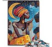 Hermoso Rompecabezas de Mujer Africana para Adultos y Adolescentes, 2000 Piezas, desafío de Inteligencia Cerebral, Juguetes adictivos para decoración del hogar (70x100cm)