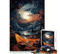Hermoso Rompecabezas de Noche de Campamento de 1000 Piezas para Adultos Pensamiento estratégico Recreación Ligera Diseño Limpio (50x75cm)