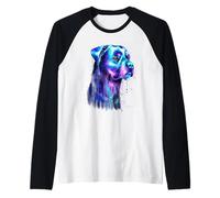 Hermoso Rottweiler Acuarela Arte Retrato Rottie Lover Camiseta Manga Raglan