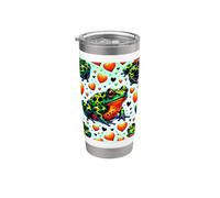 Hermoso Sapo Patrón Oriental Sapo De Barriga De Fuego Vaso térmico de acero inoxidable de doble pared