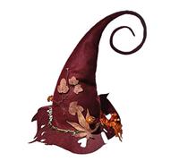Hermoso sombrero de bruja en ángulo con punta trenzada | Hermosa decoración de flores para fiesta de cosplay para festivales de adultos