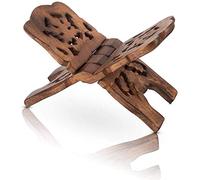 Hermoso soporte de madera para libros de oración de Hanadmade para libros sagrados religiosos para lectura gratuita, la Biblia Corán Geeta, plegable, soporte para libros tradicionales para sala de