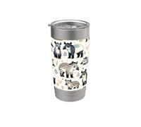 Hermoso Tapir Tapir Estético Patrón Vaso térmico de acero inoxidable de doble pared