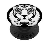 Hermoso Tigre Blanco Salvaje Gato Grande ilustración de Arte Animal PopSockets PopGrip Adhesivo