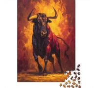 Hermoso Toro español 1000 Piezas Rompecabezas para Adultos Estilo de Pintura al óleo para Amantes O Amigos Imposable 70x50cm/1000pcs