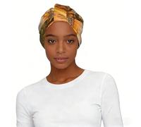 Hermoso turbante con estampado de puesta de sol para mujer, moderno y elástico, de poliéster, para dormir, para quimioterapia, regalo