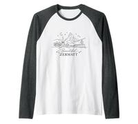 Hermoso Zermatt Camiseta Manga Raglan