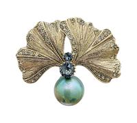 Hermosos alfileres de hojas de Gingko Broches de metal Joyas divertidas únicas Textura de aleación adecuada para fiestas y uso diario Alfiler de hoja de vintage