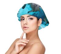 Hermosos amantes del manatí se besan,Gorro de dormir de satén ajustable para adultos, de seda, elástico, para dormir, para mujer